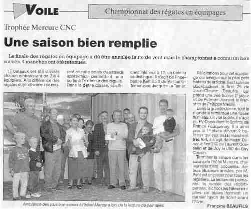 Presse de la Manche Novembre 2001